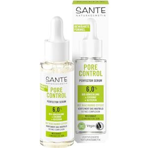 SANTE Naturkosmetik Siero con margherita biologica ed effetto niacinamide, siero viso per una carnagione uniforme e pori raffinati, siero Pore Control Perfector Serum, 30 ml