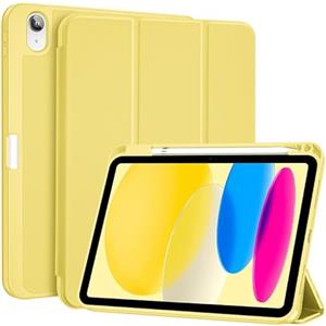 ProCase Cover iPad A16 11 Generazione 11 Pollici 2025 /iPad 10 Generazione 10,9 Pollici 2022 con Portapenna, Custodia iPad (A3354 A3355 A3356 A2696 A2757 A2777) Auto Svegliati/Sonno -Giallo