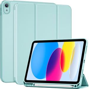 ProCase Cover iPad A16 11 Generazione 11 Pollici 2025 /iPad 10 Generazione 10,9 Pollici 2022 con Portapenna, Custodia iPad (A3354 A3355 A3356 A2696 A2757 A2777) Auto Svegliati/Sonno -Aqua