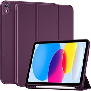 ProCase Cover iPad A16 11 Generazione 11 Pollici 2025 /iPad 10 Generazione 10,9 Pollici 2022 con Portapenna, Custodia iPad (A3354 A3355 A3356 A2696 A2757 A2777) Auto Svegliati/Sonno -Viola Scuro