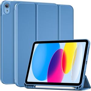 ProCase Cover iPad A16 11 Generazione 11 Pollici 2025 /iPad 10 Generazione 10,9 Pollici 2022 con Portapenna, Custodia iPad (A3354 A3355 A3356 A2696 A2757 A2777) Auto Svegliati/Sonno -Blu