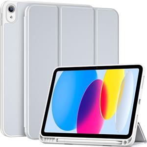 ProCase Cover iPad A16 11 Generazione 11 Pollici 2025 /iPad 10 Generazione 10,9 Pollici 2022 con Portapenna, Custodia iPad (A3354 A3355 A3356 A2696 A2757 A2777) Auto Svegliati/Sonno -Argento
