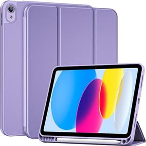 ProCase Cover iPad A16 11 Generazione 11 Pollici 2025 /iPad 10 Generazione 10,9 Pollici 2022 con Portapenna, Custodia iPad (A3354 A3355 A3356 A2696 A2757 A2777) Auto Svegliati/Sonno -Lilac