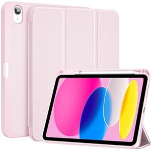 ProCase Cover iPad A16 11 Generazione 11 Pollici 2025 /iPad 10 Generazione 10,9 Pollici 2022 con Portapenna, Custodia iPad (A3354 A3355 A3356 A2696 A2757 A2777) Auto Svegliati/Sonno -Rosa Chiaro
