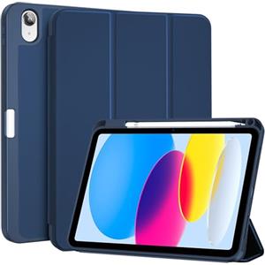 ProCase Cover iPad A16 11 Generazione 11 Pollici 2025 /iPad 10 Generazione 10,9 Pollici 2022 con Portapenna, Custodia iPad (A3354 A3355 A3356 A2696 A2757 A2777) Auto Svegliati/Sonno -Blu Scuro