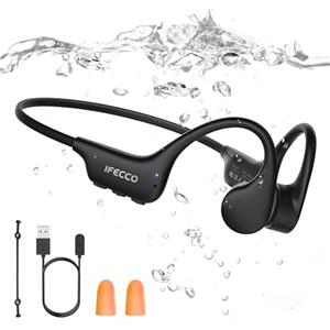 I love e iFecco IFECCO Cuffie Conduzione Ossea Nuoto - IP68 Impermeabili Auricolari Subacquee per Piscina Bluetooth 6.0 con Lettore MP3 da 8G,Wireless Auricolari per Nuoto Ciclismo Corsa