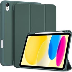 ProCase Cover iPad A16 11 Generazione 11 Pollici 2025 /iPad 10 Generazione 10,9 Pollici 2022 con Portapenna, Custodia iPad (A3354 A3355 A3356 A2696 A2757 A2777) Auto Svegliati/Sonno -Verde