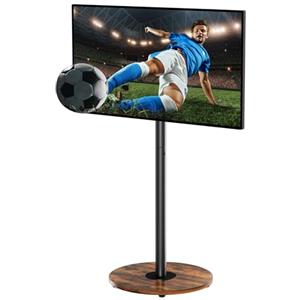 unho Supporto TV con Ruote Nascoste da Pavimento per 40-75 Pollici Mobile Porta TV con Legno Base, Peso Max 50kg Max VESA 600x400mm, Regolabile in Altezza, Nero