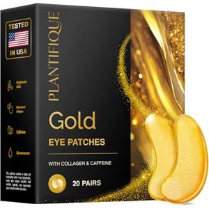 PLANTIFIQUE Patch Occhi Antirughe Donne e Uomini | Oro 24K Maschera Occhiaie e Borse | Skin Care Kit Viso Crema Contorno Occhi Idratante | 20 Paia di Cerotti