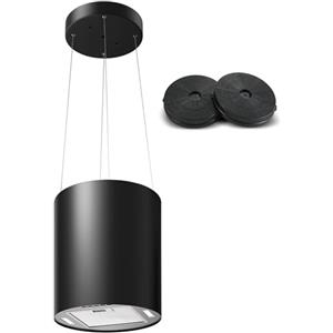 SNDOAS Cappa Sospesa, 700 m³/h Cappa Aspirante a Isola con Filtro Carbone, Telecomando, 35cm Cappa Cucina a Ricircolo d'aria a 3 Livelli, LED