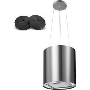 SNDOAS 700 m³/h Cappa Isola Sospesa per Cucina, Cappa Aspirante con Filtro Carbone, Funzione Spegnimento Ritardato, 35cm Cappa Cucina a Ricircolo, 3 Livelli, Acciaio inox