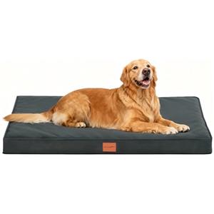 WAVVE Cuccia Cane Grande Ortopedica 112x81x7.6 cm, Cuscino per Cani interno indistruttibile XL, Letto per Cani Sfoderabile Lavabile Impermeabile, Materassino per Cani in Uovo Foam, Grigio