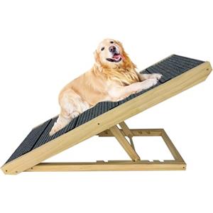 LZQ Scala per cani di piccola taglia pieghevole per cani e gatti, scala portatile regolabile in altezza, in legno, con tappeto antiscivolo per letto, divano, lunghezza 100 cm
