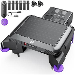 Redkey S500 Robot Skimmer Piscina Solare, Robot Piscina Solare Superficie 24/7, Doppi Motori, Doppio Sistema di Ricarica, Rilevamento Intelligente degli Ostacoli, Sistema di Filtrazione Fine 200µm