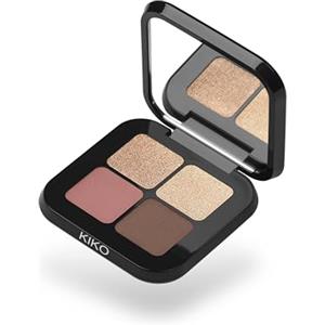 KIKO Milano Bright Quartet Palette - Tonalità 02 Rosy Mauve Variations | Multi-Finish | Sfumabile | Colore Modulabile