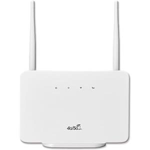Cpolebev Router Wireless 4G 300Mbps 4G LTE CPE Router Modem Antenna Esterna con Slot per Scheda SIM Connessione Internet Spina UE