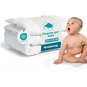 DREAMWAY Piumino per Bambino 300 g/m² - 100x135 cm per Lettino70x140 cm - Anallergico, Antiacaro, Morbido e Traspirante - 100% Microfibra - Certificato OEKO-TEX®