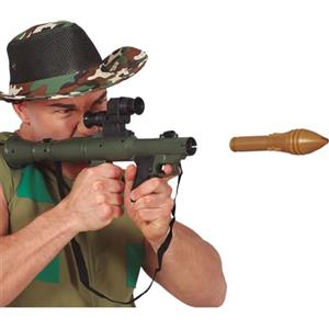 FIESTAS GUIRCA | Bazooka Giocattolo per Costume Adulto e Bambino - 50 cm | 2 Punte Razzo Incluse | PVC Leggero | 50 cm | Marrone/nero/oro | Halloween, Carnevale, Feste a Tema