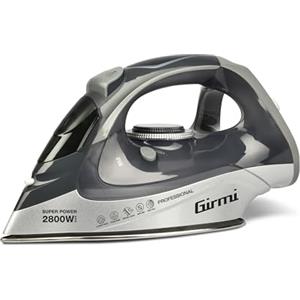 Girmi ST63 Ferro da Stiro a Vapore; 2800 Watt, Regolazione Temperatura, Colpo Vapore 150 g/min, Funzione Anti-Calcare, 400cc, 91 Microfori in piastra INOX, Grigio