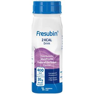 Fresenius Kabi Fresubin 2 kcal Drink Frutti di Bosco - Alimento Medico Completo, Iperproteico e Ipercalorico in Bottiglie Ergonomiche da 200 ml