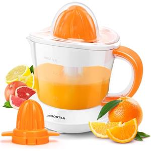 Aigostar Nia Spremiagrumi Elettrico 40 W, 700ml con Beccuccio Antigoccia, 2 Coni Intercambiabili, Doppia Rotazione