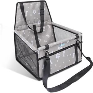 Nobleza Seggiolino Auto per Cani di Taglia Piccola, Trasportino Auto Borsa per Cani, Coprisedile Impermeabile per Proteggere Sedile di Automobile per Animali Domestici, 40 * 34 * 25cm(Grigio)