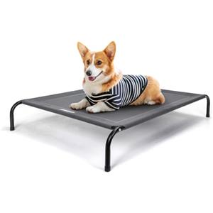 Nobleza Lettino Rialzato per Cani Tagila Media, Lettino Rialzato Cane per Giardino E Outdoor, Letto Rinfrescante per Animali Domestici Lavabile, Grigio, M, 105x80x20CM