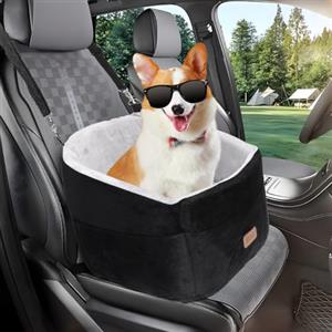 Nobleza - Seggiolino Auto per Cani Fino a 13kg, Cuccia Cane Auto con Cuscino Rialzato Staccabile, Grande Tasca Portaoggetti e Base Antiscivolo, 50x50x40cm