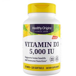 Healthy Origins Vitamin D-3 5000iu 120 softgels - Vitamina D3