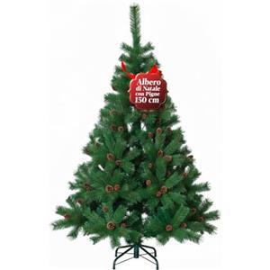 Avilia Albero di Natale Artificiale con Pigne di 150 cm con 438 rami Perfetto per Interni, Pronto per Essere Decorato con Luci e Ornamenti Natalizi con Base in Metallo e Innesto Facile Ø 70 cm