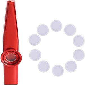 NONGYU Kazoo in metallo con 10 membrane per flauto, strumenti musicali per kazoo, ottimo compagno per ukulele, violino, chitarra, pianoforte