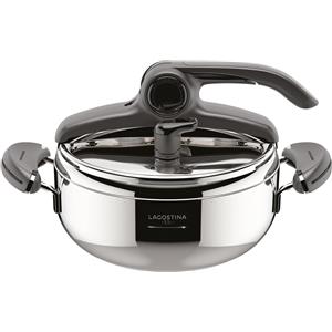 Lagostina Mia Pentola a Pressione 3.5L in Acciaio Inox 18/10 Ø 22 cm, Pentola Induzione e Gas, Coperchio con Apertura Facilitata, Fondo a tre Strati, Lavabile in Lavastoviglie