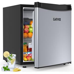 GarveeHome Frigorifero, mini frigorifero da 45 l, raffreddamento rapido, 5 livelli di temperatura (0-18 °C), funzionamento silenzioso, piedini regolabili, compatto, cassetto per verdure, per camera e