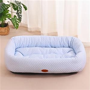Odot Cuccia Cane Interno Taglia Grande Media, Animale Cuccia Cane Esterno, Tessuto rinfrescante Rettangolo Gatto Divano per Piccolo Letto Gatti, Fondo Antiscivolo, Lavabile (Blu,S)