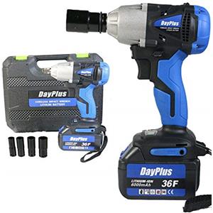 Royalswill Potente avvitatore a percussione elettrico senza spazzole, riparazione auto, dado per ruote, pistola 420 N.M, avvitatore a percussione ad alta coppia