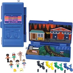 Polly Pocket Stranger Things - Cofanetto Walkie Talkie, playset edizione speciale da collezione con 6 bambole dei personaggi della serie e 10 accessori inclusi, giocattolo per bambini, 4+ anni, HWP22