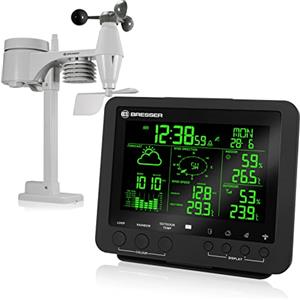 BRESSER 5-in-1 Centro meteo professionale con display di 256 colori nero