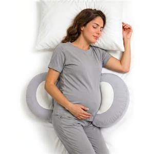 SHANNA Cuscino Gravidanza, Cuscino Gravidanza per Dormire, Cuscino per Dormire sul Fianco Supporto Per Schiena, Fianchi, Gambe, con Fodera Rinfrescante (Grigio)