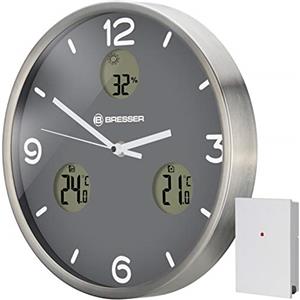 BRESSER Orologio da Parete, Alluminio, Grigio, 30 cm