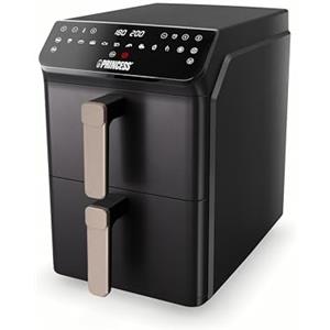 Princess Stack Friggitrice ad Aria, Doppia Friggitrice, 11,2 L, 3000 W, Design Verticale, Funzione Sync, Rivestimento senza PFAS, Nera, 01.182278.01.001