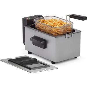 Tristar Friggitrice, 3L, Zona Fredda, Termostato regolabile fino a 190°C, Parti lavabili in lavastoviglie, Finestra, Avvolgicavo, Protezione surriscaldamento, Design compatto, FR-9327