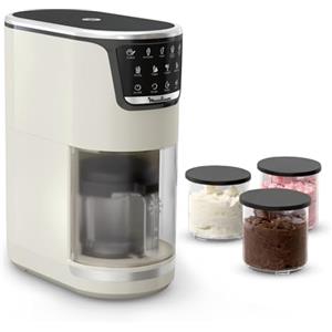 Moulinex Dolci, Gelatiera con 10 Programmi per Gelato, Sorbetto, Yogurt, Cocktail e Tanto Altro, Capacità Fino a 1,4L, con Tecnologia 1-Step Perfector, Pulizia Automatica, Colore Bianco, MJ602AF0