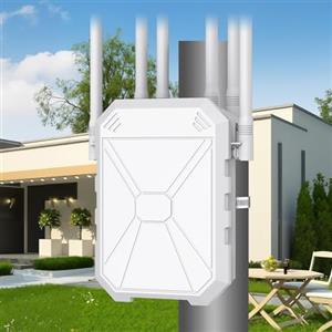 CINAMON AX3000 Ripetitore WiFi 6 da Esterno, Dual Band fino a 3000Mbps, Access Point Outdoor IP67 Waterproof con PoE, 6 Antenne ad Alto Guadagno, Copertura WiFi Lunga Distanza per Giardino Camper Garage