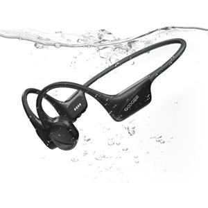 Luzglo Cuffie Conduzione Ossea IP68 Impermeabili per Nuoto, Auricolari Sportive Bluetooth 5.4, MP3, 32GB, Comodo Silicone, Open-Ear per Corsa, Ciclismo, Palestra,Nero
