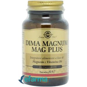 Solgar Dima Magnum Mag Plus - Integratore con Magnesio e Vitamina B6, 100 Tavolette per il Benessere del Sistema Nervoso