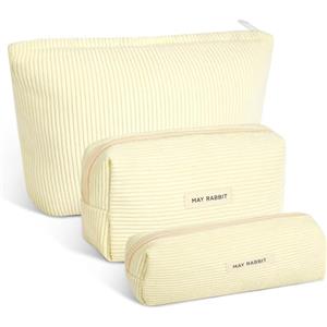 Aucuu Borsa Cosmetica, Borsa da Toilette, Beauty Case da Viaggio, Pochette da Borse Cosmetica, Trousse Trucchi Organizer, Borse Cosmetice in Velluto a Coste per Donne Ragazze