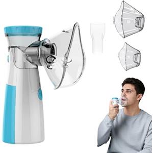 XEUXKER Aerosol Portatile Silenzioso per Adulti e Bambini， Apparecchio Aerosol Dotato Di Due Maschere e Ugelli, Nebulizzatore Aerosol Adatto Per Uso Domestico e Viaggio