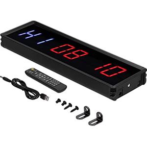 Goshyda LED Intervallo Timer Allenamento in Palestra Conto alla Rovescia/Cronometro per Esercizi di Fitness, Telecomando Wireless, Cicalino Forte, 5 Funzioni