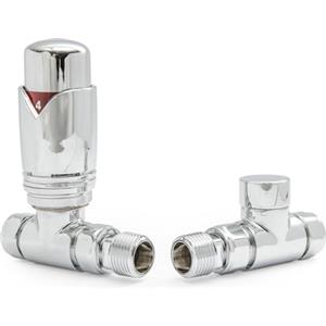Hot Flow | Marella Valvola termostatica moderna per termosifoni TRV dritta con blocco (cromato)