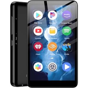 Diofox Lettore MP3 con Bluetooth e WiFi, sistema operativo Android 13, 3+32GB di memoria, lettore MP3 MP4 con touchscreen da 4,02 pollici, Spotify, Amazon Music, Deezer, Play Store, fino a 512GB-Nero